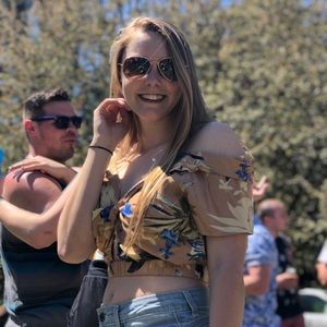 Neutral Floral Festival Crop Top